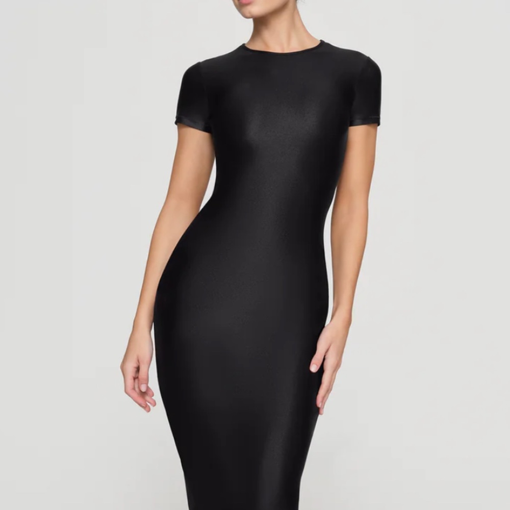 Skims Shine Spandex Jersey Long Dress